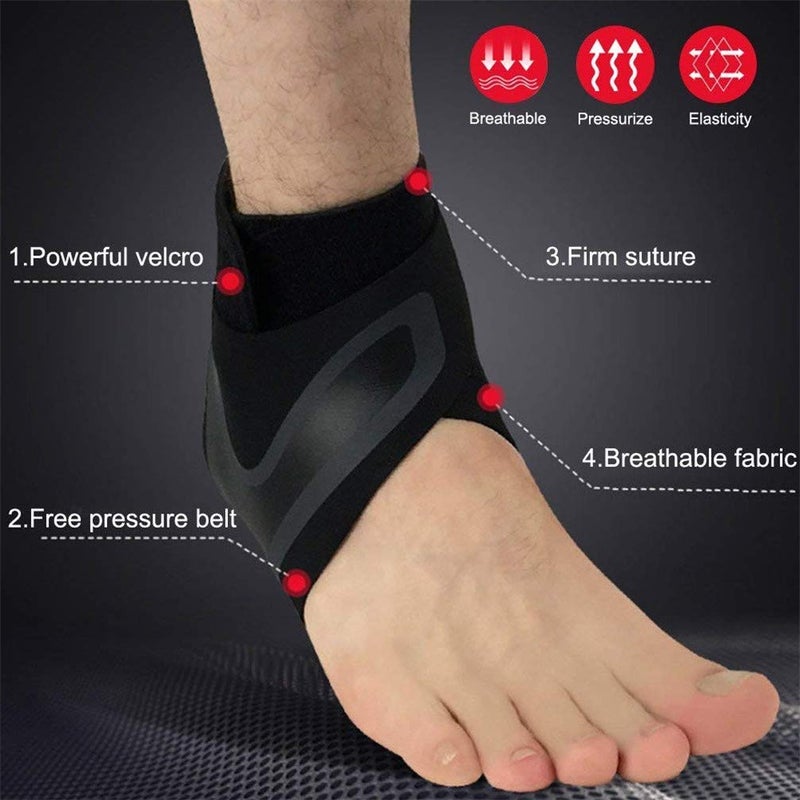 Xemz Ankle Brace Support Sleeve Adjustable Breathable Elastic Ankle Brace Sleeve for Basketball Sports Joint Arch Support Foot Ankle Heel 1 Pair M - Image 4