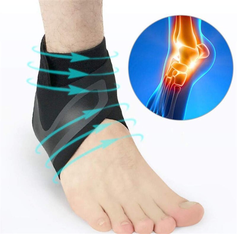 Xemz Ankle Brace Support Sleeve Adjustable Breathable Elastic Ankle Brace Sleeve for Basketball Sports Joint Arch Support Foot Ankle Heel 1 Pair M - Image 2