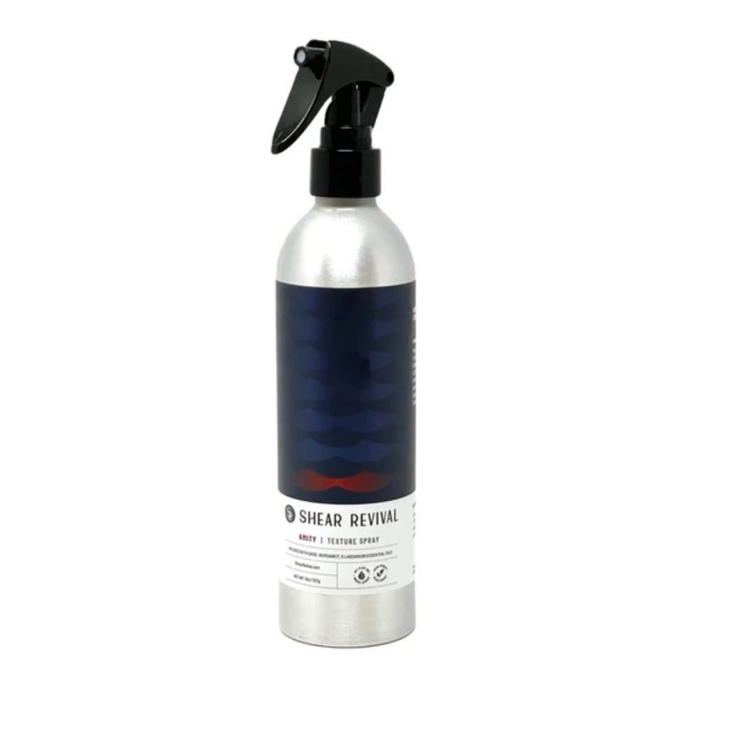 Shear Revival Amity Texture Spray for Men & Women - Vegan, Light Hold, Matte Finish for All Hair Types, Sage, Bergamot, and Labdanum Scent with Sea Salt & Kaolin Clay, Travel Friendly 3.4oz