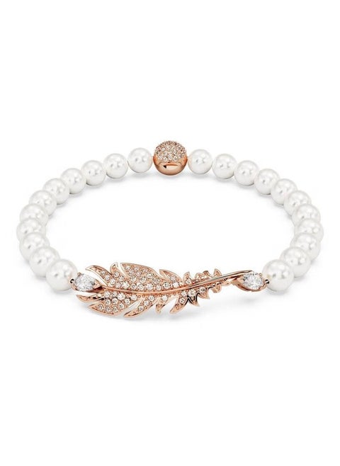 SWAROVSKI Elegant Feather Pearl Element Bracelet