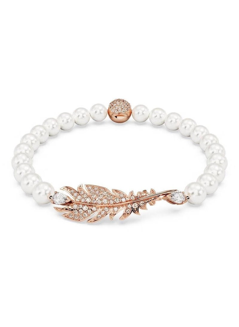 Generic - SWAROVSKI Elegant Feather Pearl Element Bracelet - Image 1