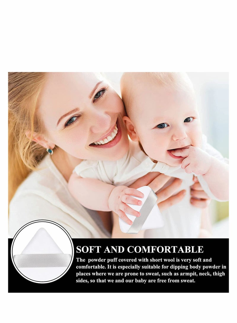 Excefore Triangle Makeup Puff Pure Cotton Powder Puff Soft Cosmetics Puff Mineral Powder Puff Wet Dry Makeup Tool - Image 4
