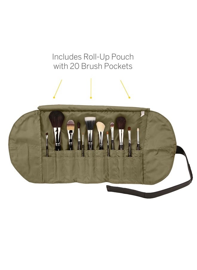 Bdellium Tools Bdellium Tools Professional Makeup Brush Maestro Series - Complete 12pc. Brush Set with Roll-Up Pouch  - Image 2