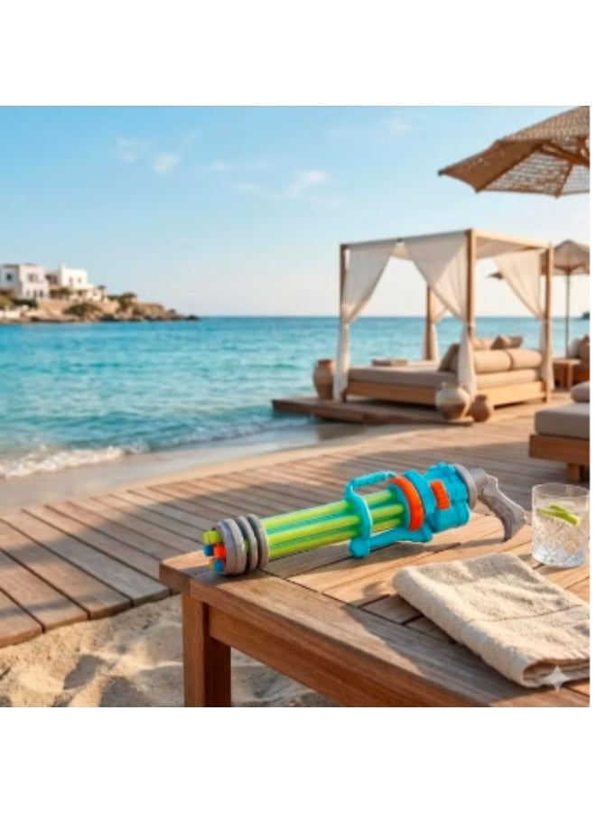 NAMA Large Gatling Water Gun Toy for Kids – Turquoise Blue & Neon Green - Image 2