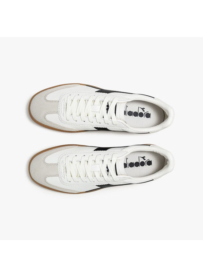 Diadora Men's And Women's Retro Low-top Casual Sneakers, Saunter Ec, White/black, Size 43 - Image 3