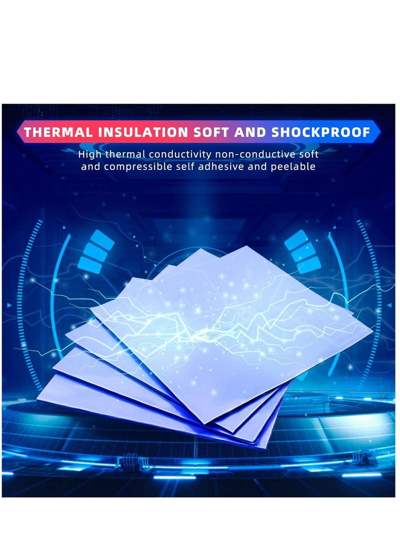 Y&D - 8 Pack Thermal Pad 100x100mm 0.5mm 1mm 1.5mm 2mm Highly Efficient Conductivity 6.0 W/mK Heat Resistant Silicone Pads for Laptop Heatsink CPU GPU SSD IC LED Cooler - Image 1