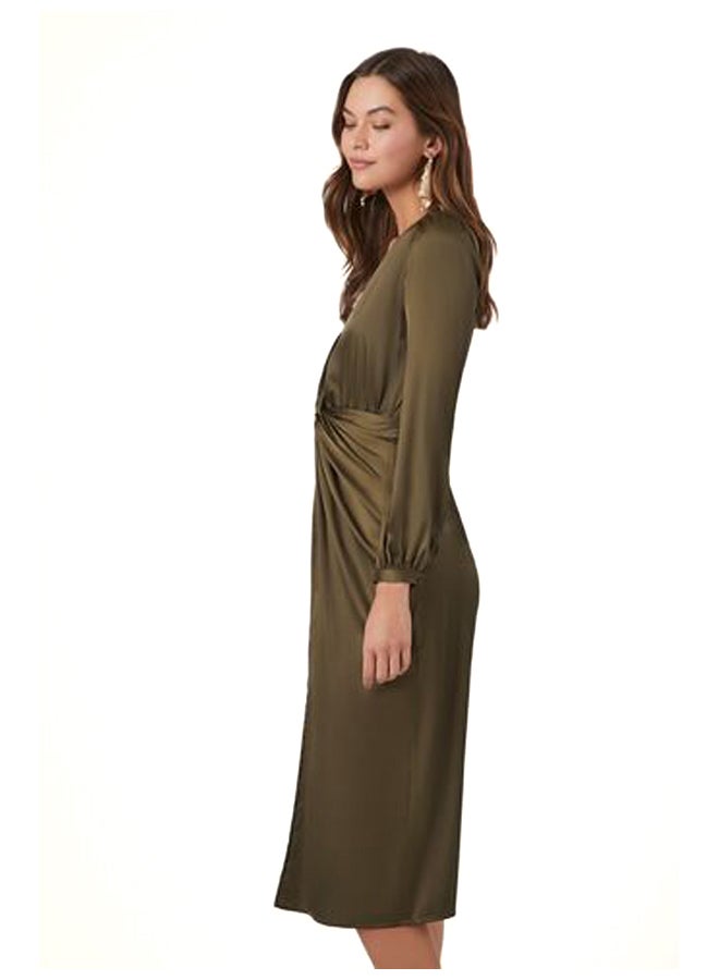 FOREVER 21 Satin Twist-Front Midi Dress - Image 3
