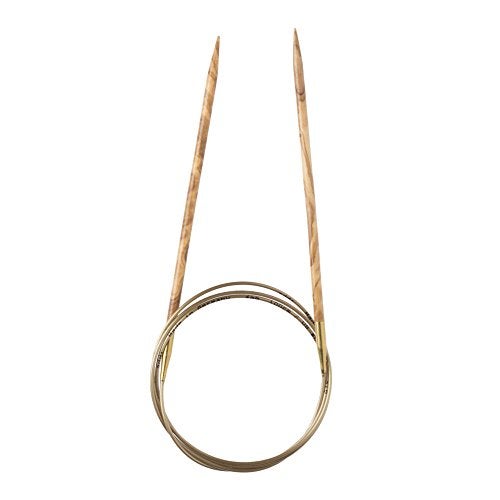 Addi Olive Wood 24 inch (60cm) Circular Knitting Needles; US size 17 (12 mm), Made in Germany - 575-7/60/12 - Image 1