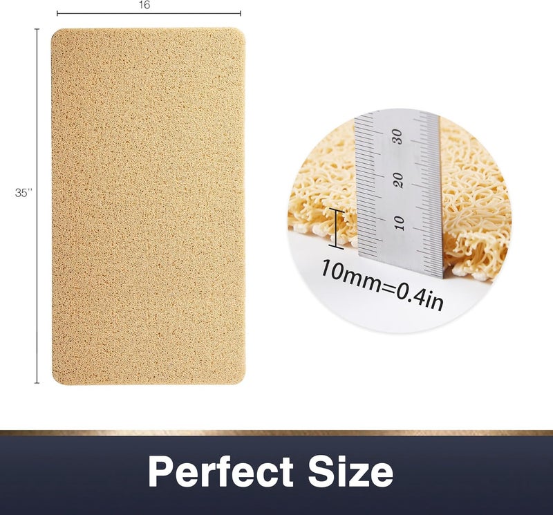 Asvin Soft Textured Bath, Shower, Tub Mat, 35x16 Inch, Phthalate Free, Non Slip Comfort Bathtub Mats with Drain, PVC Loofah Bathroom Mats for Wet Areas, Quick Drying - Image 5