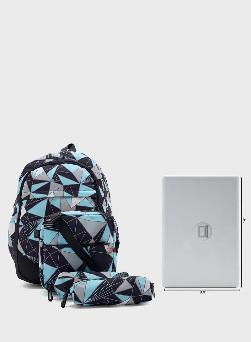 Ginger 3 Piece Set Laptop Backpack, Lunch Bag And Pencil Case