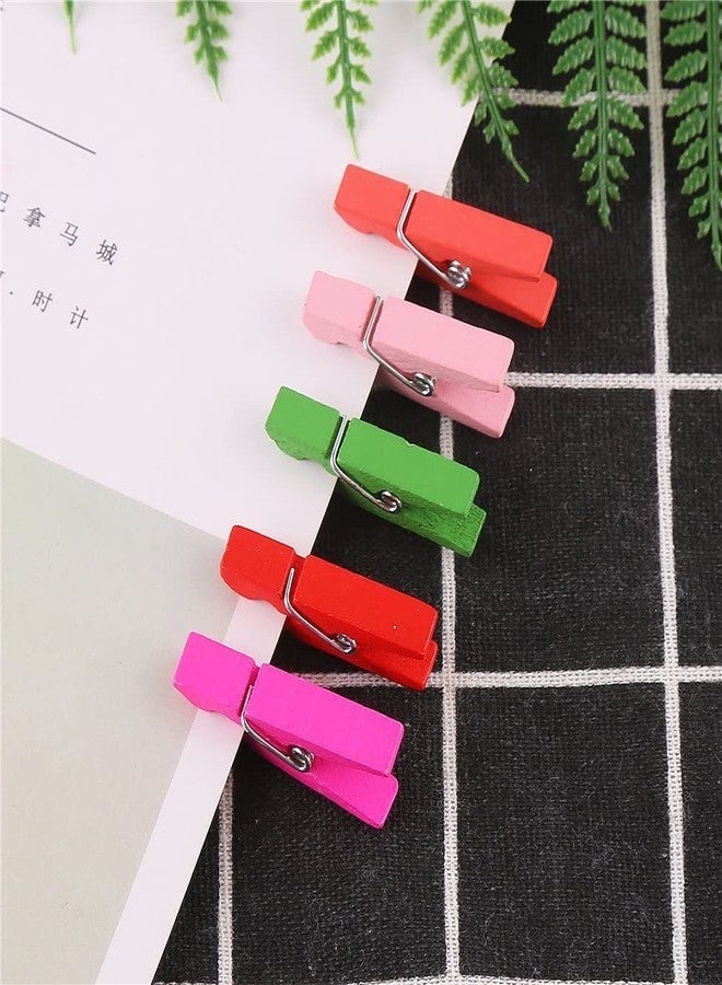 Prescent 4 cm Wooden Mini Clothespin 100 pc Photo Paper Clips for Crafts, Decoration and DIY Projects Multicolor (Pack of 100, Multicolor) - Image 5