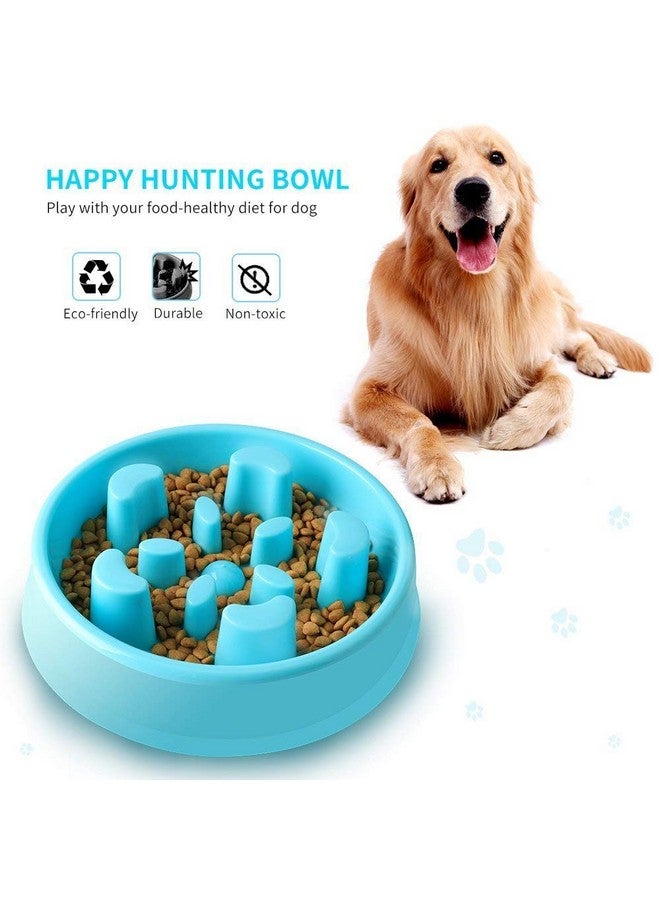 وعاء بلاستيكي بطيء التغذية، صينية متينة غير قابلة للانزلاق، وعاء طعام تفاعلي للكلاب لمنع الانتفاخ (أزرق سماوي) - Image 5