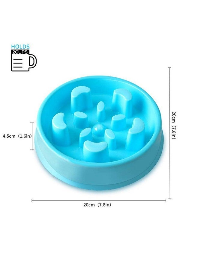 وعاء بلاستيكي بطيء التغذية، صينية متينة غير قابلة للانزلاق، وعاء طعام تفاعلي للكلاب لمنع الانتفاخ (أزرق سماوي) - Image 2