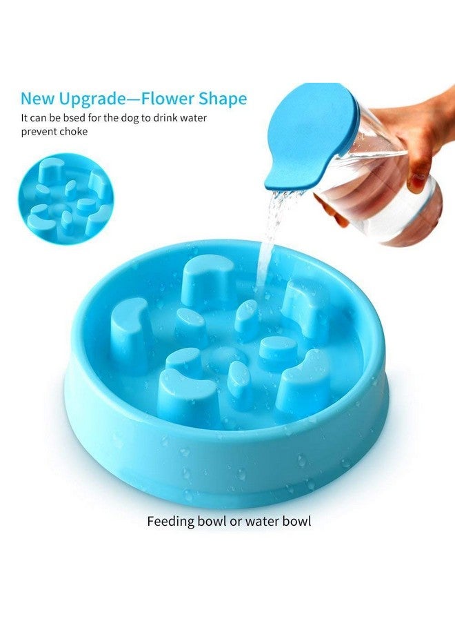 وعاء بلاستيكي بطيء التغذية، صينية متينة غير قابلة للانزلاق، وعاء طعام تفاعلي للكلاب لمنع الانتفاخ (أزرق سماوي) - Image 4