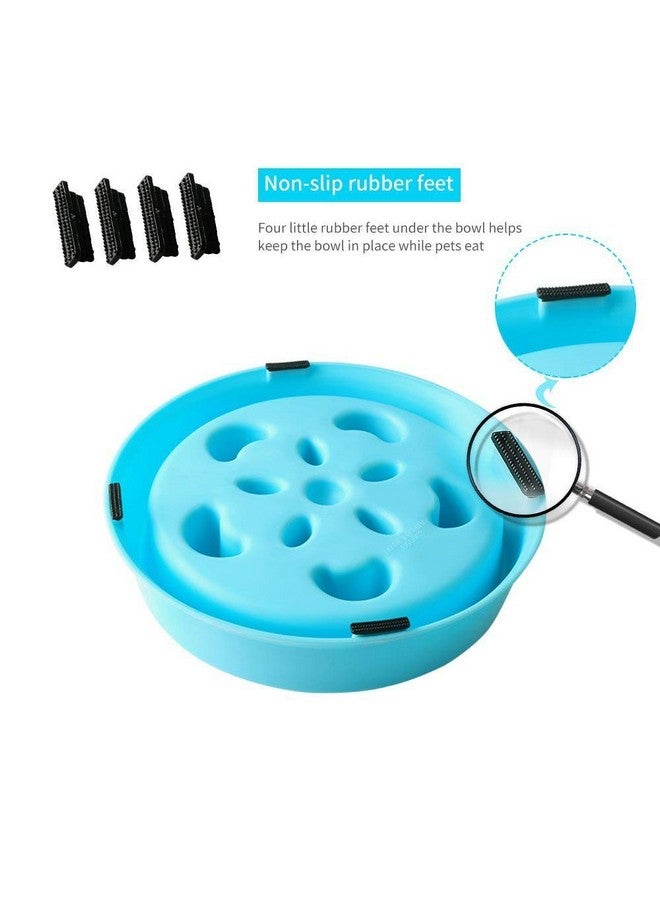 وعاء بلاستيكي بطيء التغذية، صينية متينة غير قابلة للانزلاق، وعاء طعام تفاعلي للكلاب لمنع الانتفاخ (أزرق سماوي) - Image 3