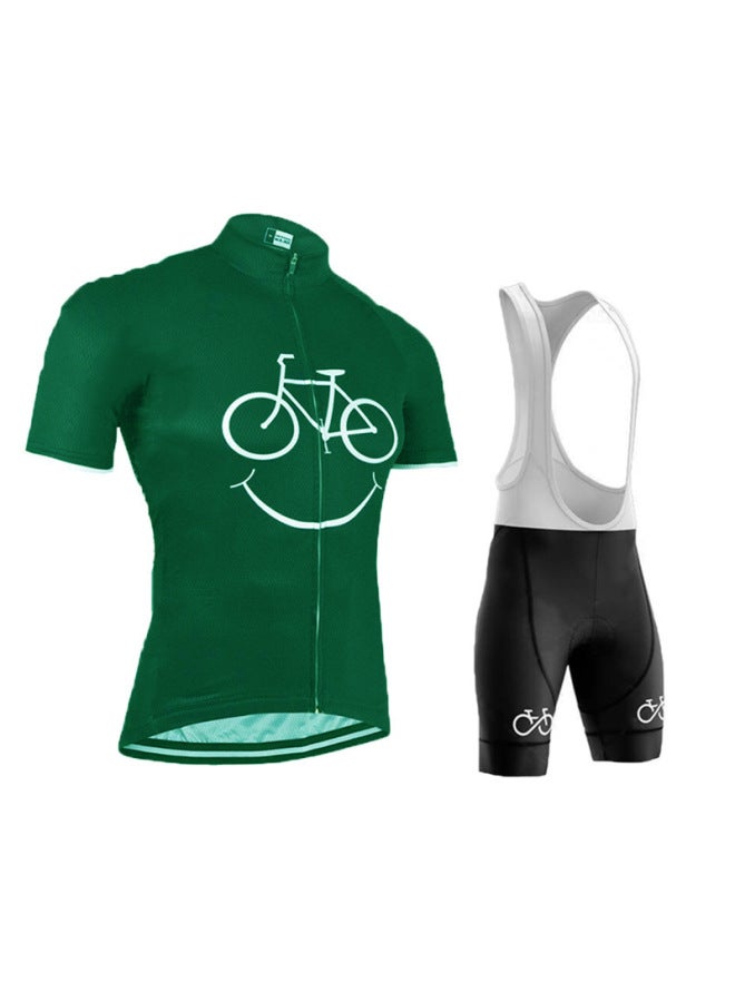 New Summer Breathable Men's Cycling Clothing Suit Mountain Bike Short-sleeved Strap Shorts Bicycle Clothing