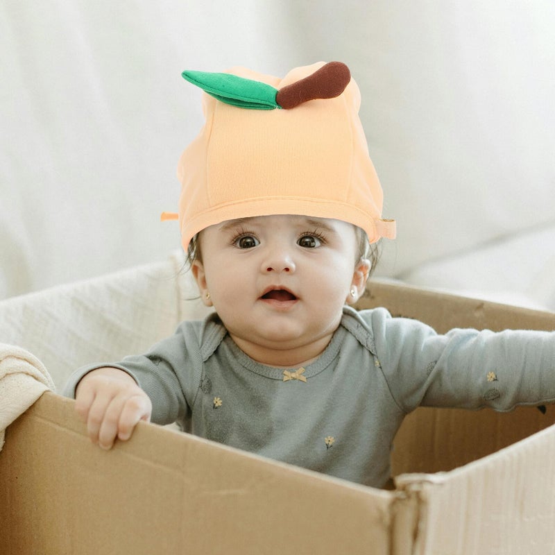 Yellow Newborn Cotton Cap With Ear Flaps For Boys Spring And Autumn 38 45cm - Image 5