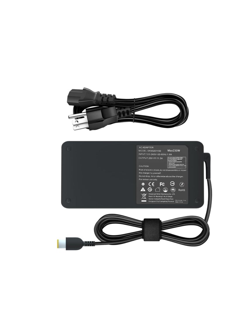 Terabyte 230W Charger for Lenovo Legion 5 Laptop - Fit for Lenovo Legion 5 7 5P 5Pro C7 S7 Y540 Y545 Y730 Y740 Y900 Y910 Y920 Y7000, Thinkpad P73 P53 P72 P52 P71 P51 P70 Adapter Power Supply - Image 1