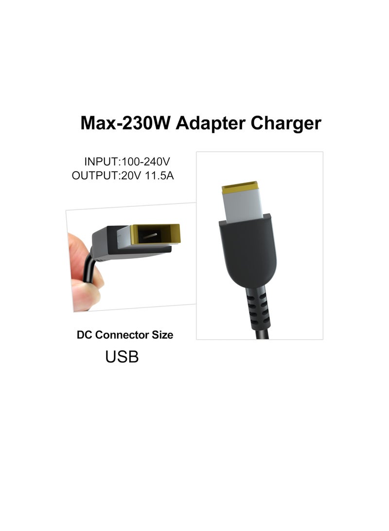 Terabyte 230W Charger for Lenovo Legion 5 Laptop - Fit for Lenovo Legion 5 7 5P 5Pro C7 S7 Y540 Y545 Y730 Y740 Y900 Y910 Y920 Y7000, Thinkpad P73 P53 P72 P52 P71 P51 P70 Adapter Power Supply - Image 2