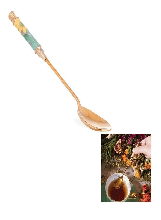 Aynsley Daisy Fine Bone China Teaspoon Green - 5.8in - Image 1