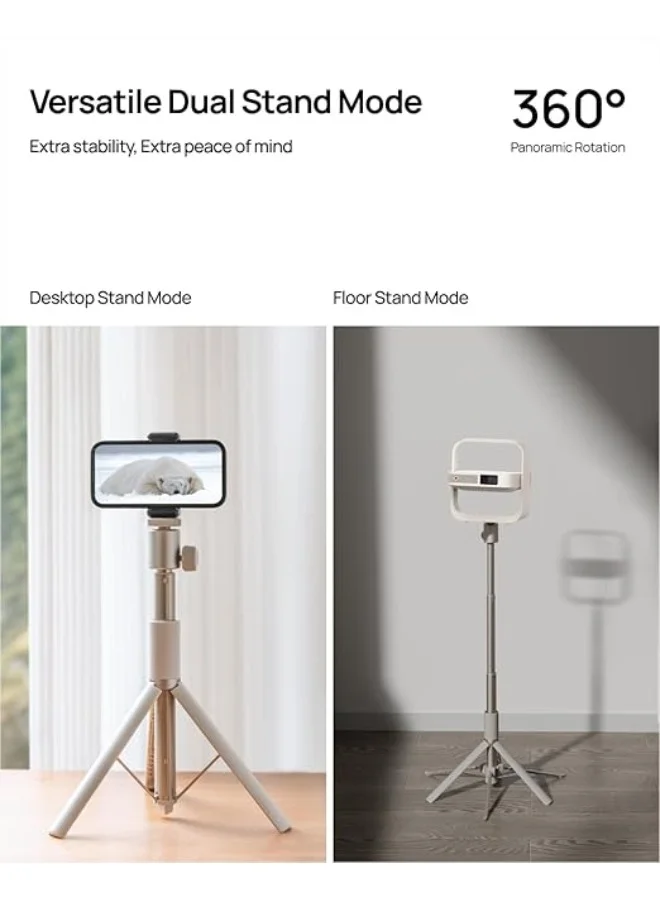 XGIMI Light Gold Portable Stand – Desktop & Floor Stand for HORIZON, Elfin Flip, MoGo, and Halo+ Series, Foldable, 360° Rotation