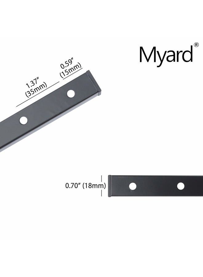 Myard 31 Inches Estate Hollow Square Iron Deck Balusters with Screws for Facemount Decking Railing Porch Fence (25-Pack, Matte Black) - Image 2