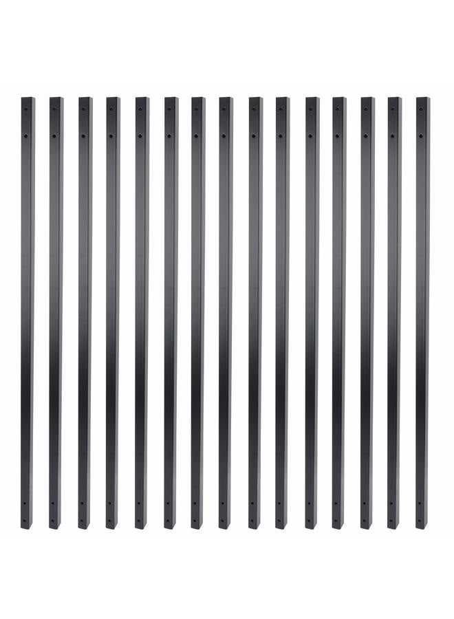 Myard 31 Inches Estate Hollow Square Iron Deck Balusters with Screws for Facemount Decking Railing Porch Fence (25-Pack, Matte Black) - Image 1