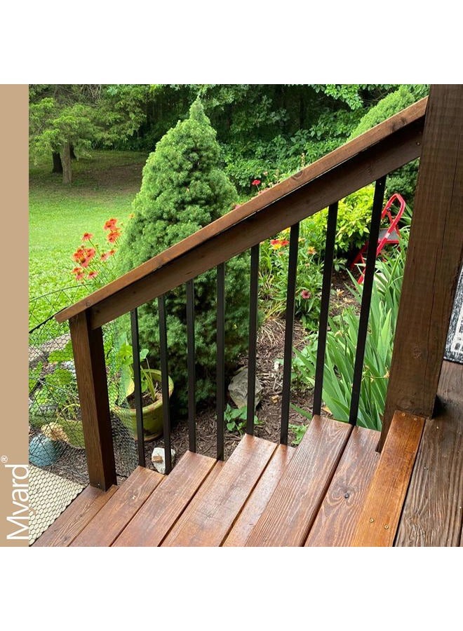 Myard 31 Inches Estate Hollow Square Iron Deck Balusters with Screws for Facemount Decking Railing Porch Fence (25-Pack, Matte Black) - Image 5