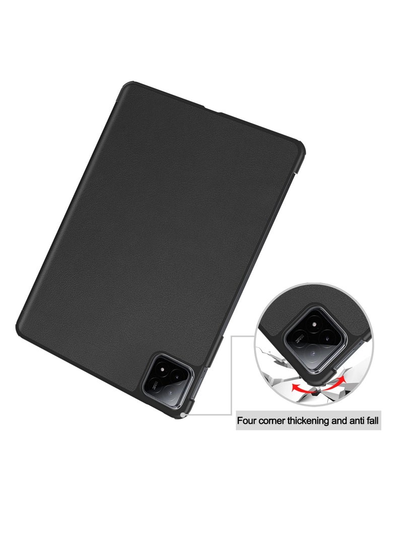 Aookay - [1+1] For Xiaomi Pad 6S Pro12.4" Tablet Case with Tempered Glass Screen Protector, Thickened Corners, Anti-drop Protective Film, Lightweight Tri-fold Stand Protective Case - Image 1