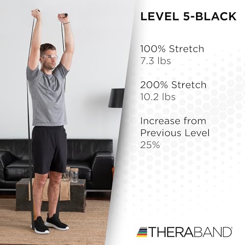 THERABAND Resistance Band, Black, Special Heavy, 25-Yard Roll, Latex-Free, Elastic Band for Exercise, Physical Therapy, Yoga, Pilates, Stretching, Home Workouts, Cut-to-Length, Color-Coded Levels - Image 4