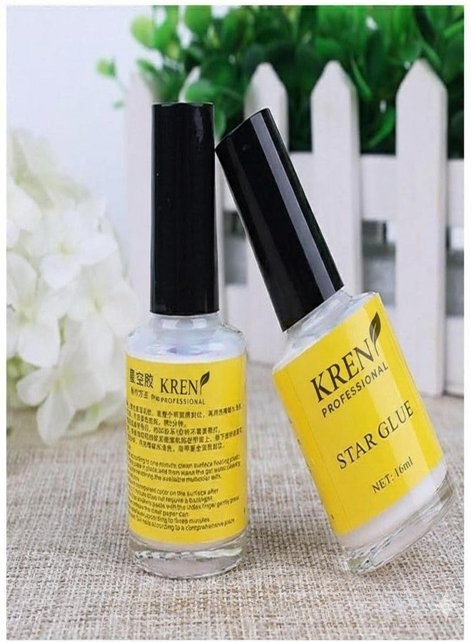 Kreni Star Glue,Nail Art Glue, for Foil Sticker Nail Transfer Tips Decorations Adhesive White 16 ML/Bottles - Image 5