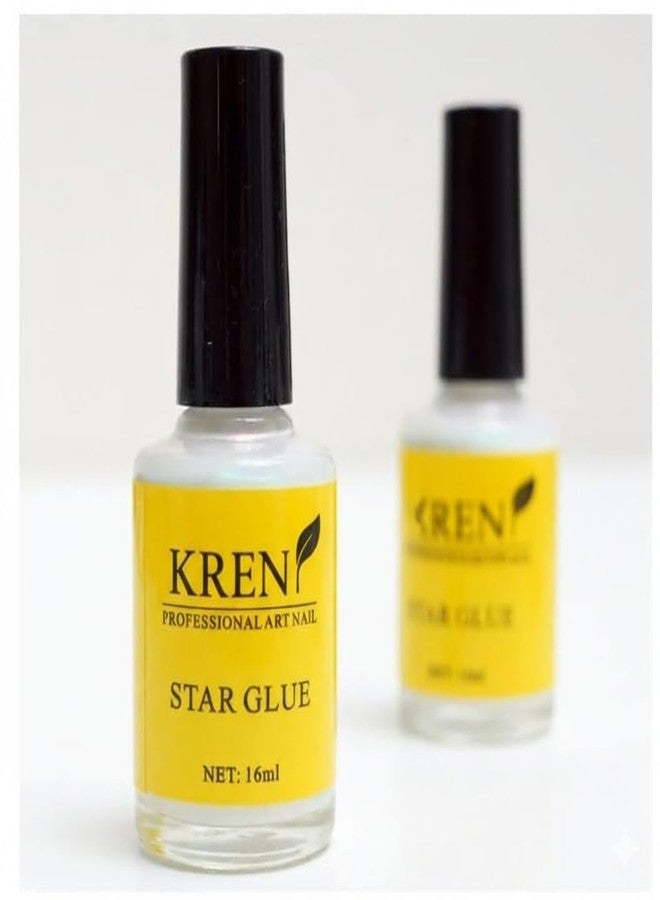 Kreni Star Glue,Nail Art Glue, for Foil Sticker Nail Transfer Tips Decorations Adhesive White 16 ML/Bottles - Image 1