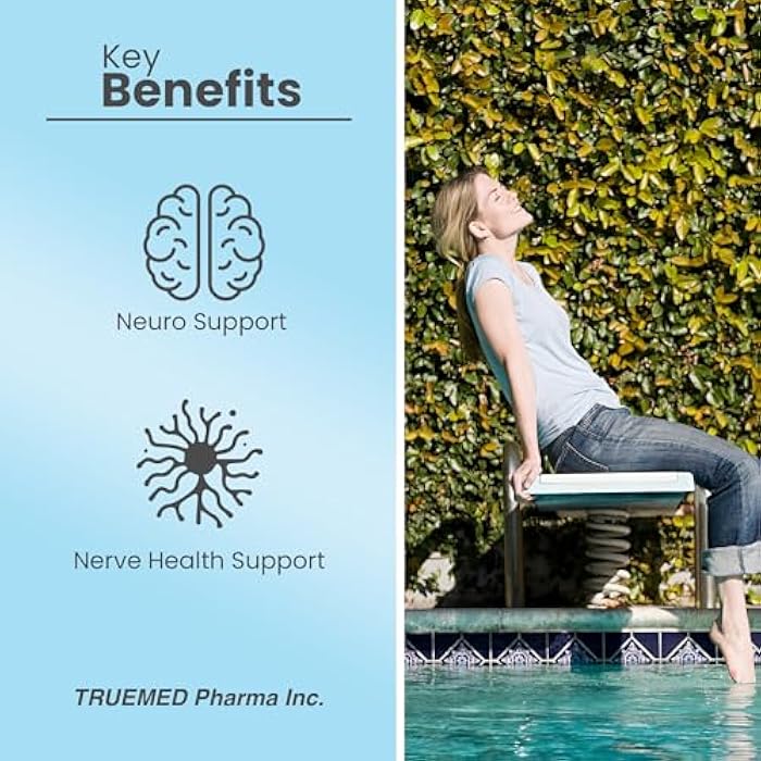 TRUEMED Neuropathy Support Neuro and Nerve Health Supplement with Vitamin D3, B6, B12, Acetyl-L-Carnitine, Alpha-Lipoic Acid, and Benfotiamine Supports Feet Nerve Function 60 Vegetable Capsules - Image 5