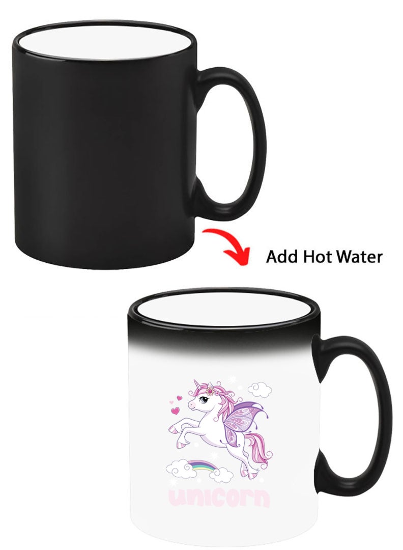 Theodor Color Changing Heat Sensitive Ceramic Mug, Image Revealed When HOT Liquid is Added! Unicorn - Image 1
