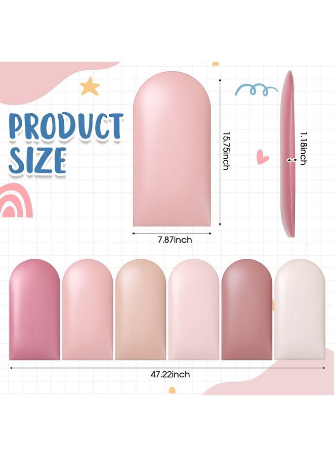 Jetec - 4 Pcs Wall Padding For Kids With Autism Playroom Anti Collision 3D 15.75 X 7.87 Inch Peel And Stick Headboard Upholstered Padded Wall Panels For Nursery Wall Protection (Pink Series) - Image 1