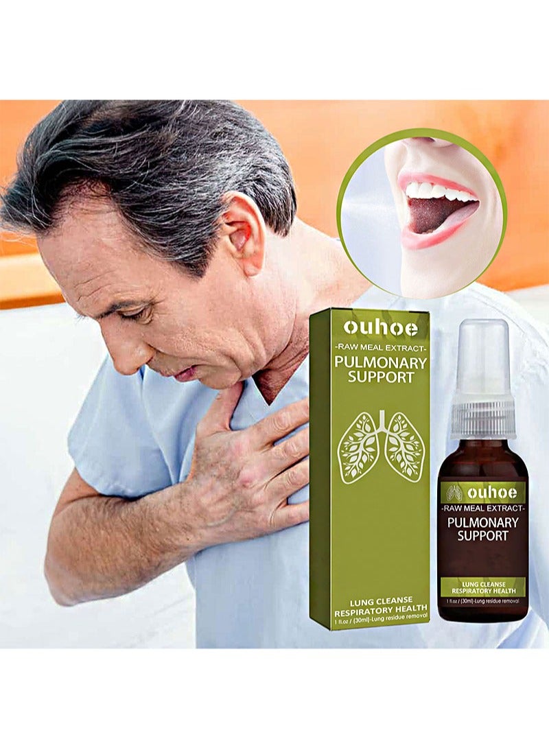 أوهو رذاذ تنظيف الرئة العشبي 30 مل، رذاذ دعم الرئة، يخفف حكة الحلق الجاف، يخفف السعال والبلغم، ينظف الرئتين ويزيل السموم، يعالج أمراض الجهاز التنفسي، رذاذ الفم (قطعتان) - Image 2