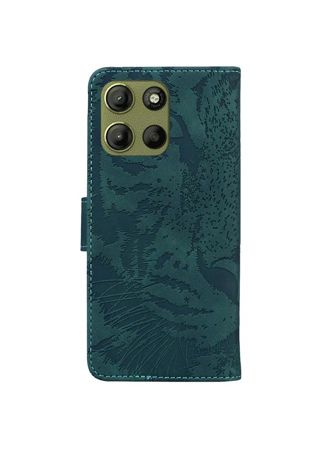 S-TOP Case For Motorola Moto G15 Tiger Embossing Pattern Leather Phone Case - Image 4
