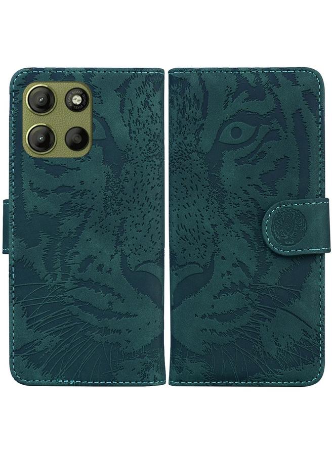 S-TOP Case For Motorola Moto G15 Tiger Embossing Pattern Leather Phone Case - Image 1