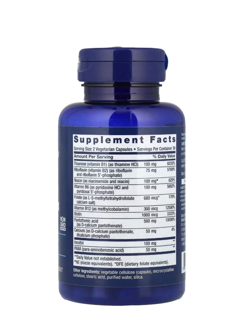 Life Extension BioActive Complete B-Complex, 60 Vegetarian Capsules - Image 2