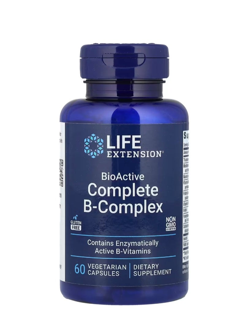 Life Extension BioActive Complete B-Complex, 60 Vegetarian Capsules - Image 1