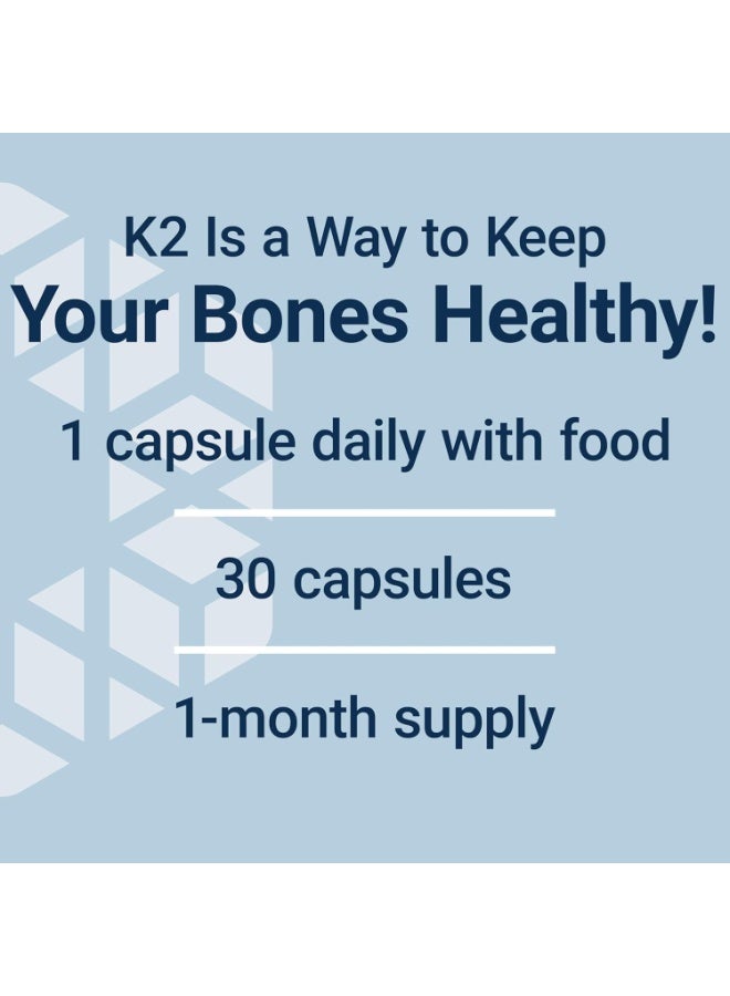 لايف إكستنشن ميجا فيتامين K2 تركيز عالٍ لعظام قوية 45,000 ميكروغرام (45 ملغ) فيتامين K2 بجرعة قوية لدعم كثافة العظام الصحية، 30 كبسولة - Image 5