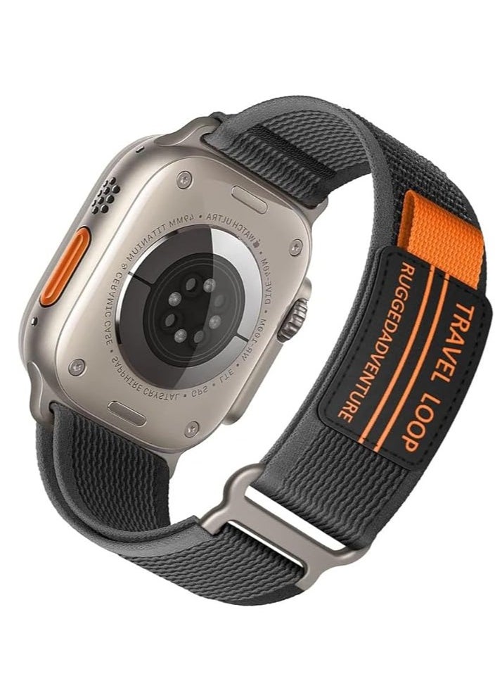Modified Nylon Strap Compatible with Apple watch Series Ultra 2 | 9 | 8 Ultra | 8 | 7 | 6, 49/45/44/42 mm, Breathable Nylon Strap with Buckle adhesive closing