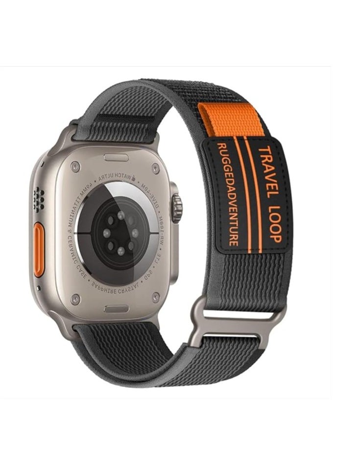 Modified Nylon Strap Compatible with Apple watch Series Ultra 2 | 9 | 8 Ultra | 8 | 7 | 6, 49/45/44/42 mm, Breathable Nylon Strap with Buckle adhesive closing