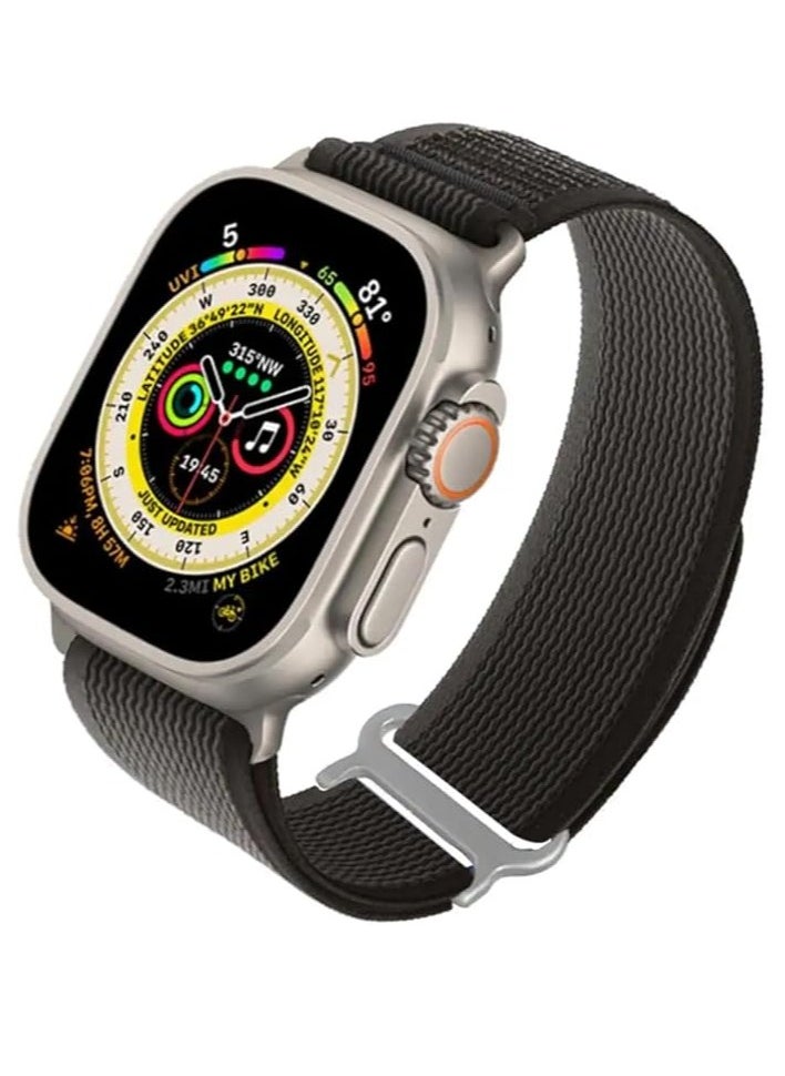 Modified Nylon Strap Compatible with Apple watch Series Ultra 2 | 9 | 8 Ultra | 8 | 7 | 6, 49/45/44/42 mm, Breathable Nylon Strap with Buckle adhesive closing