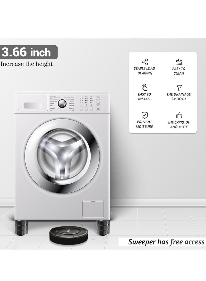 4 Pcs Anti Vibration Pads, Washer and Dryer Pedestals, Anti Vibration Pads for Washing Machine Noise Cancelling and Shock Support, Protects Laundry Room Floor - Washing Machine Support - Image 4
