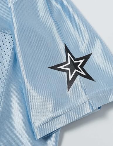 Vamtac Mens Jerseys Graphic Tee Shirts V Neck Short Sleeve Tops Vintage Baggy Summer Jersey 2026 Trendy Y2k Tshirts Blue - Image 2