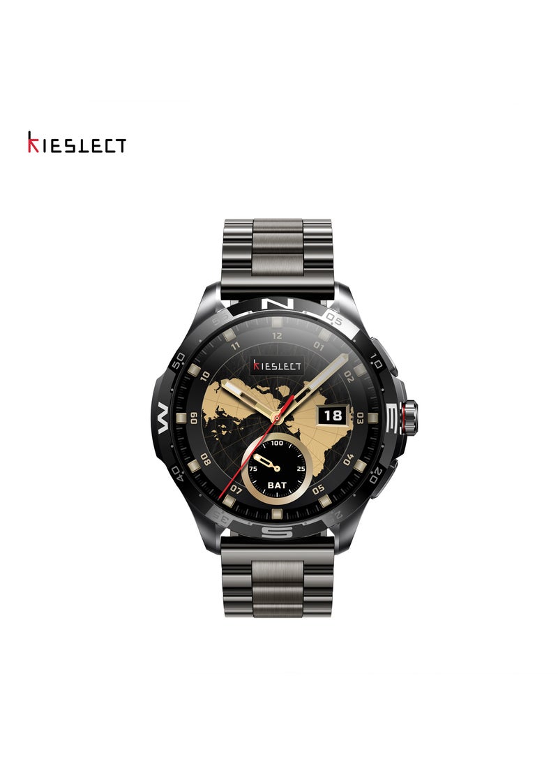 Kieslect Actor Ultra – Flagship Smartwatch with Dual GPS, 1.6'' LTPO AMOLED Display, Ceramic Bezel, SUS Steel Buttons & Dual Straps – Black - Image 1