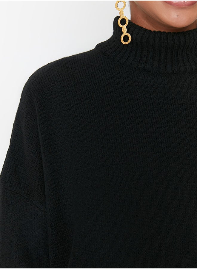 Black Wide Fit Soft Textured High Neck Knitwear Sweater TWOAW23KZ00469 - pzsku/Z164582F8C6DC2787C56BZ/45/_/1730941908/f74f1341-8656-4012-a910-b06d57159845