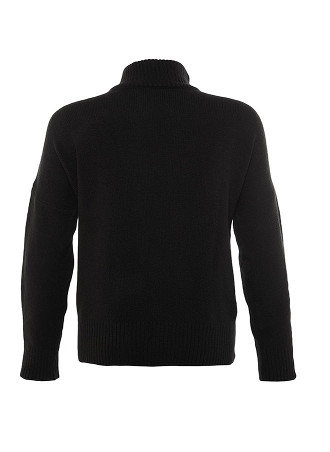 Black Wide Fit Soft Textured High Neck Knitwear Sweater TWOAW23KZ00469 - pzsku/Z164582F8C6DC2787C56BZ/45/_/1730941910/519c3452-1575-4e85-b561-5b9abdad9d48