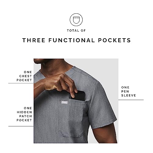 FIGS Leon Three-Pocket Scrub Top for Men - Graphite, L - Image 5